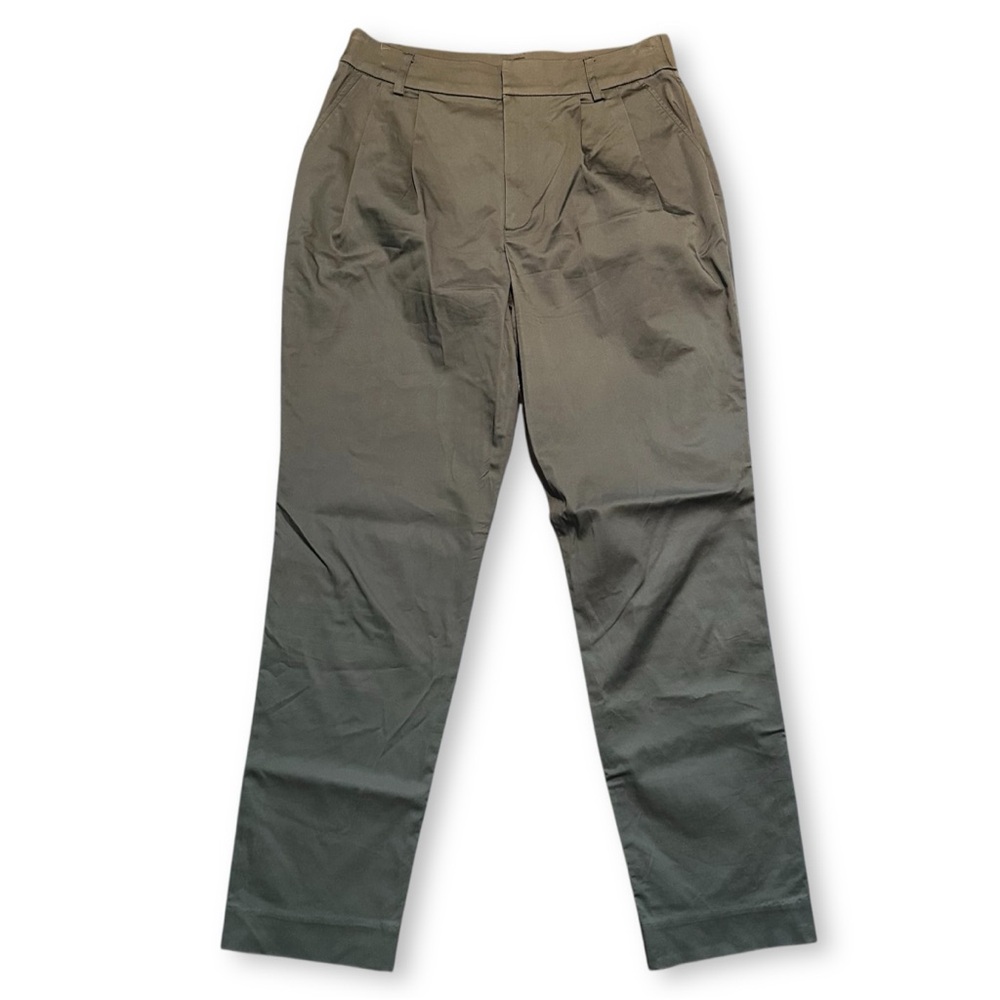 Aqua 212 Khaki Green Cropped Trousers Front Pleat Japanese Designer